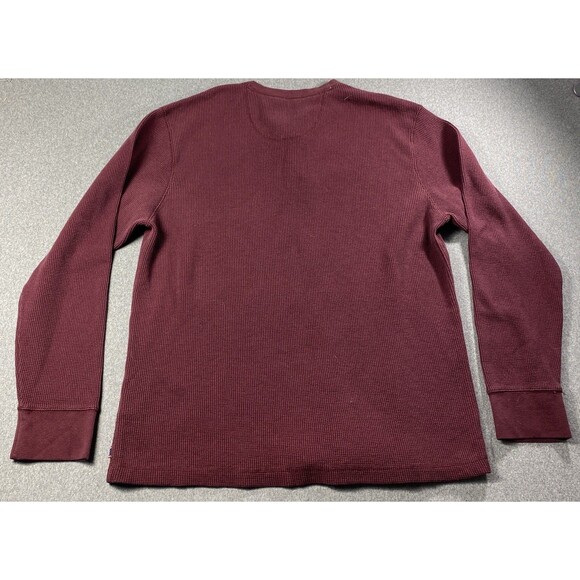 IZOD Mens Medium Thermal Waffle Knit Pullover Size XXL Burgundy - Picture 2 of 3